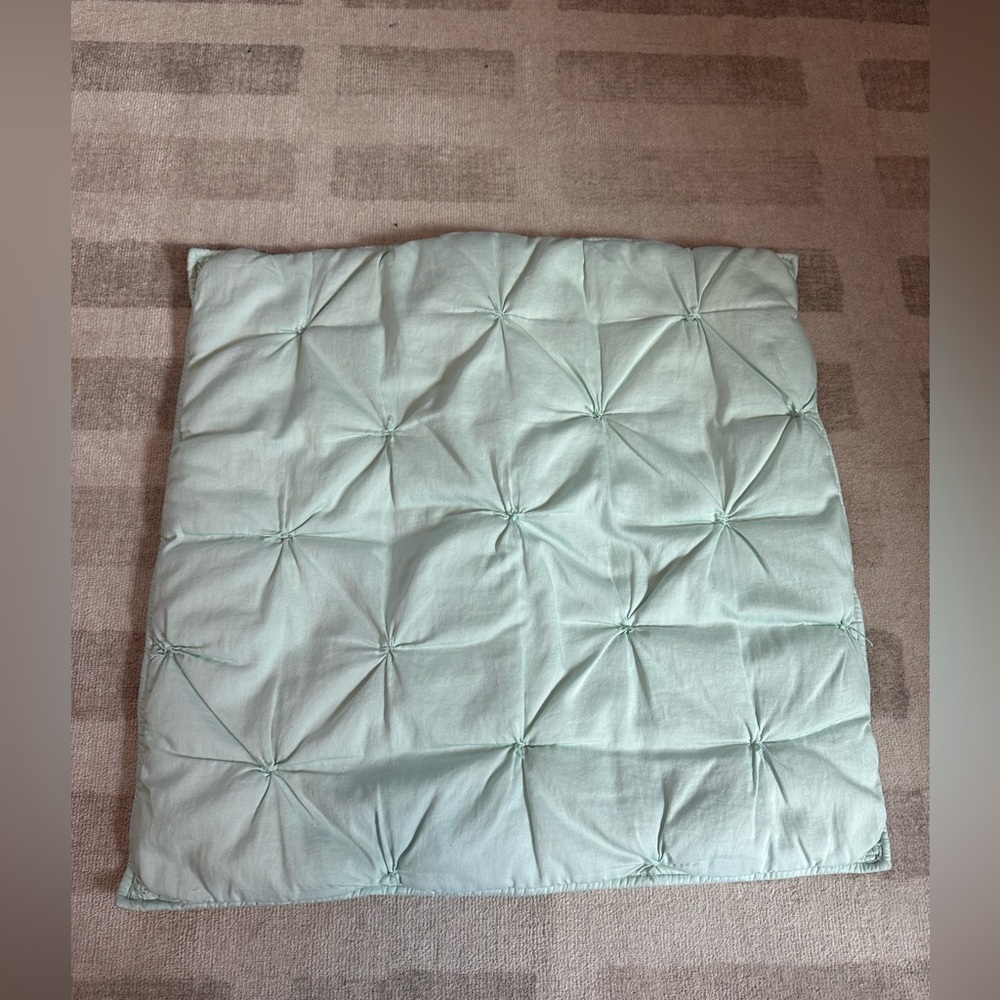 Pottery Barn Kids 26” Square Quilted Mint Green Euro Pillow Sham